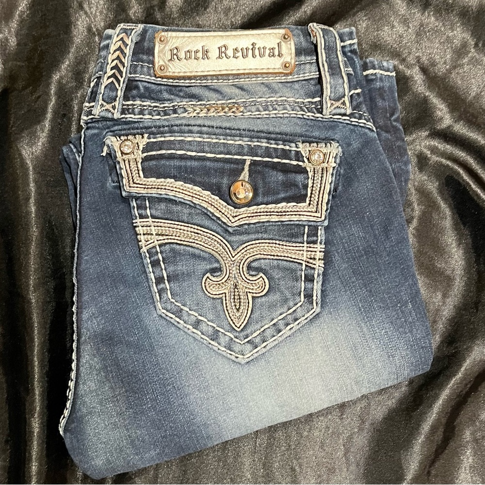 Rock Revival Women's Dark Blue Boot Cut Jeans (ELEANOR Easy Boot)